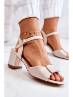 Kožené Sandály Na Vysokém Podpatku Béžová Lorisa Kožené Sandály Na Vysokém Podpatku Béžová Lorisa