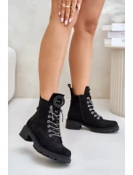 Zateplené boty s ozdobným šněrováním Vinceza Černé Zateplené boty s ozdobným šněrováním Vinceza Černé