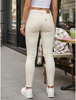 Dámské skinny džíny s vysokým pasem béžové FashionStreet UY2942 Dámské skinny džíny s vysokým pasem béžové FashionStreet UY2942