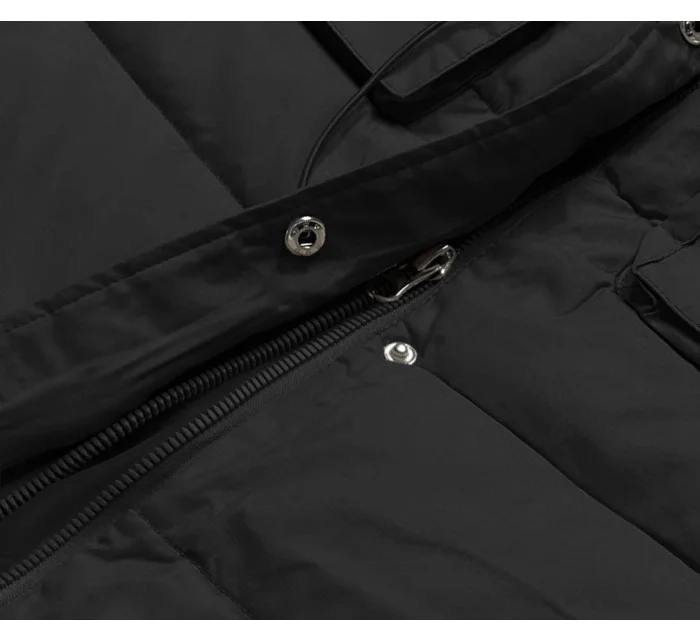 Černá péřová dámská zimní bunda (CAN-865)