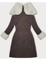 Prošívaná zimní bunda v barvě s kožešinovou podšívkou l 21248860 - WAY MODE