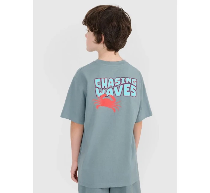 Chlapecké tričko oversize s potiskem 4F 4FJWSS25TTSHM1914-46S Chlapecké tričko oversize s potiskem 4F 4FJWSS25TTSHM1914-46S