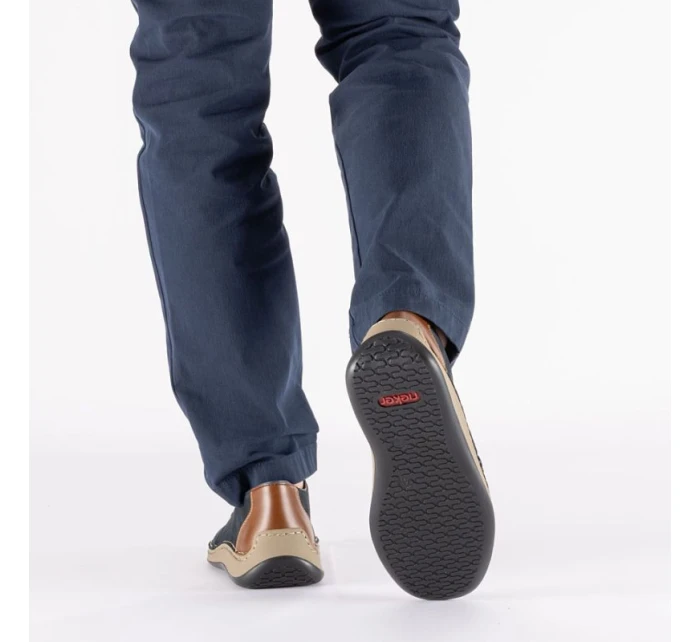 modrá kožená polobotka s podrážkou model 22021945 - Rieker