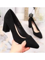 Sergio Leone W SK403A černé semišové lodičky na jehlovém podpatku