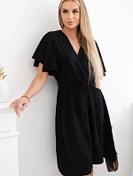 Šaty s vrstveným výstřihem černý