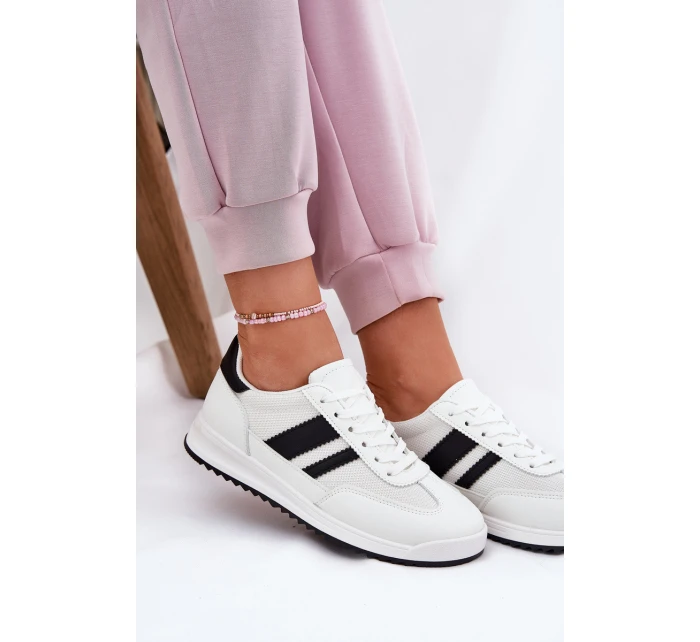 Dámské Tenisky Z Eko Semiše Bílé model 21691096 - Boto Dámské Tenisky Z Eko Semiše Bílé model 21691096 - Boto