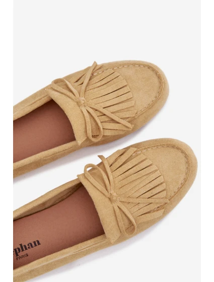 Dámské mokasíny s třásněmi – žluté Janelisse