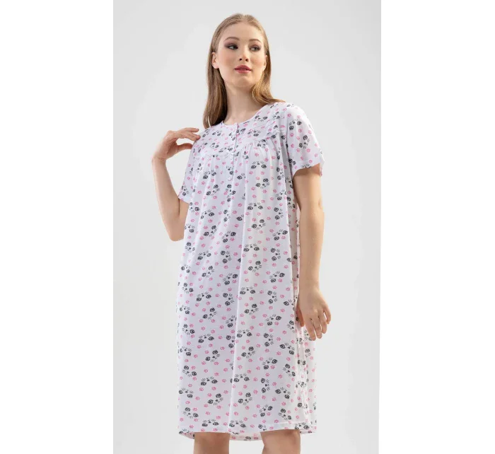 Dámská noční košile s krátkým rukávem model 17613368 - Vienetta Dámská noční košile s krátkým rukávem model 17613368 - Vienetta