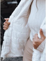 Dámská oboustranná kožešinová bunda s kapucí světle béžová Dstreet model 21993387 - FashionStreet