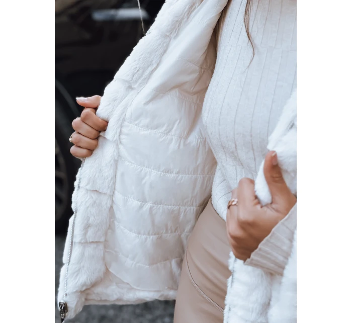 Dámská oboustranná kožešinová bunda s kapucí světle béžová Dstreet model 21993387 - FashionStreet