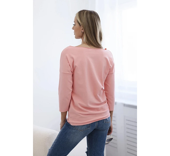 Dámská blůza s lodičkovým výstřihem meruňková