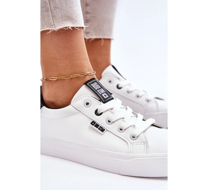 Dámské Kožené Tenisky Big Star EE274312 Bílé-černé