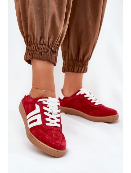 Sneakersy Sportovní Boty Semišové Červené model 21690652 - VINCEZA Sneakersy Sportovní Boty Semišové Červené model 21690652 - VINCEZA