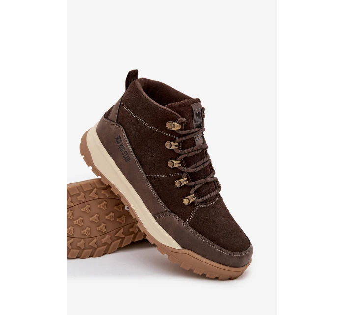 Semišové Pánské Trekingové Boty Big Star SS174263 Hnědé