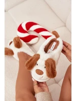 Kožešinové dámské pantofle pejskové hnědé Faylen