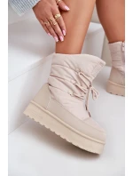 Sněhule na platformě na zip Big Star OO274885 Béžové