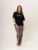 Dámské pyžamo 160/073 černé s potiskem - Karol