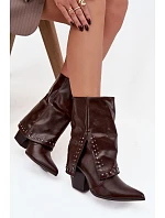 Dámské kovbojky D8259 hnědé - Sweet Shoes