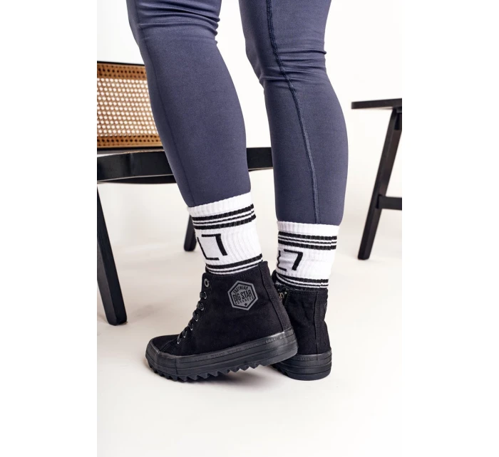 Dámské Vysoké Tenisky Na Velké Podrážce BIG STAR model 21545597 černé - Big Star Shoes