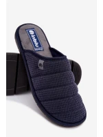 Pohodlná Pánská Domácí Obuv Pantofle model 21821662 Tmavě Modrá - Inblu Pohodlná Pánská Domácí Obuv Pantofle model 21821662 Tmavě Modrá - Inblu
