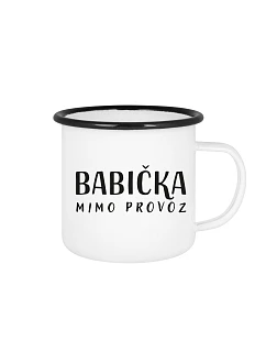 BABIČKA MIMO PROVOZ - bílý plecháček 350 ml
