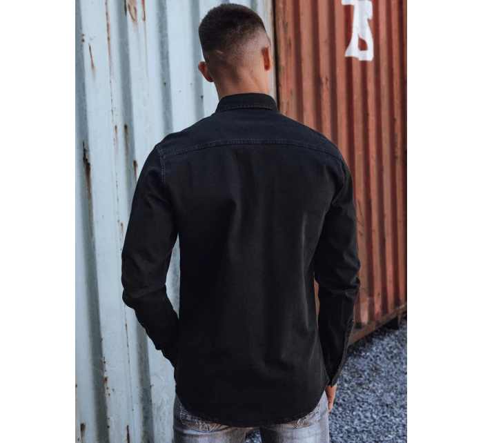 Pánská džínová košile černá Dstreet model 21978423 - FashionStreet Pánská džínová košile černá Dstreet model 21978423 - FashionStreet