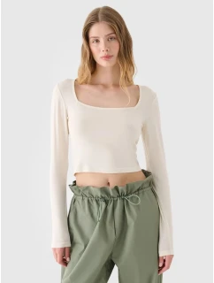 Dámské hladké tričko s dlouhým rukávem model 21431869 - 4F