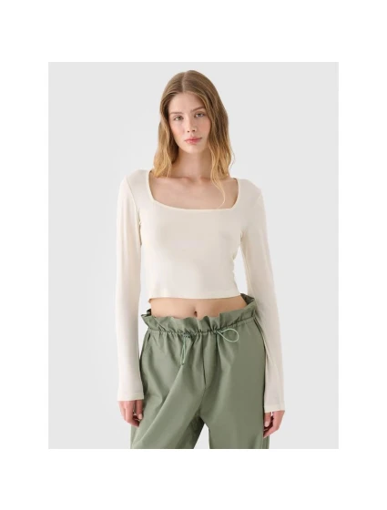 Dámské hladké tričko s dlouhým rukávem 4F 4FRSS24TLONF499-11S