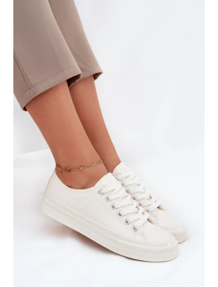 Dámské zateplené nízké tenisky Big Star – bílé Dámské zateplené nízké tenisky Big Star – bílé