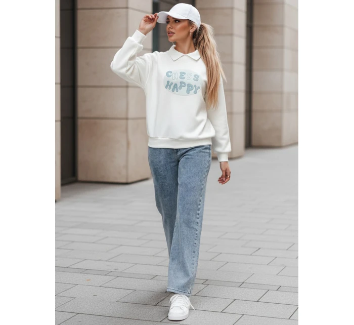 Dámská oversize mikina s potiskem bílá Dstreet model 21989125 - FashionStreet