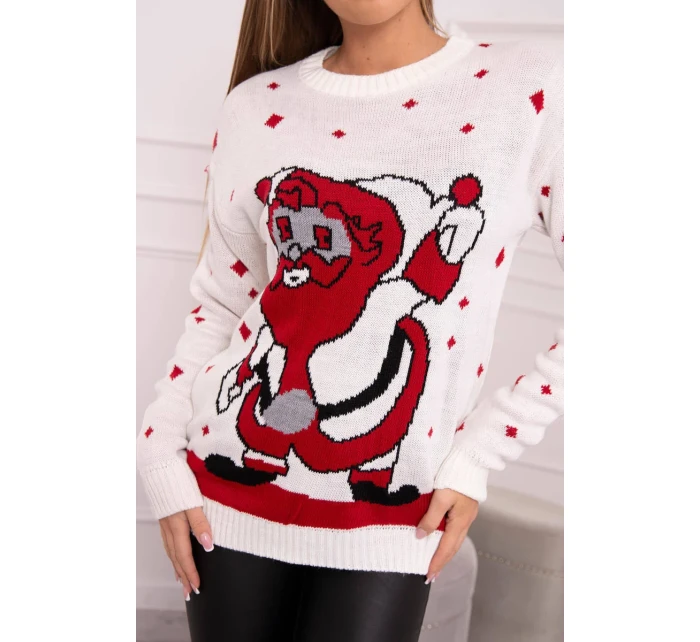 Svetr s ecru model 18748055 - K-Fashion Svetr s ecru model 18748055 - K-Fashion