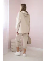 Souprava Punto Milano Winter Hoodie + kalhot béžový