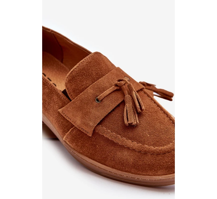 Mužské semišové loafers polobotky Zazoo 1566 hnědé