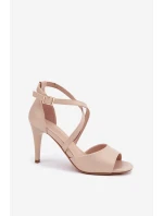 Módní Sandály Na Podpatku Zlaté model 21691859 - SERGIO LEONE