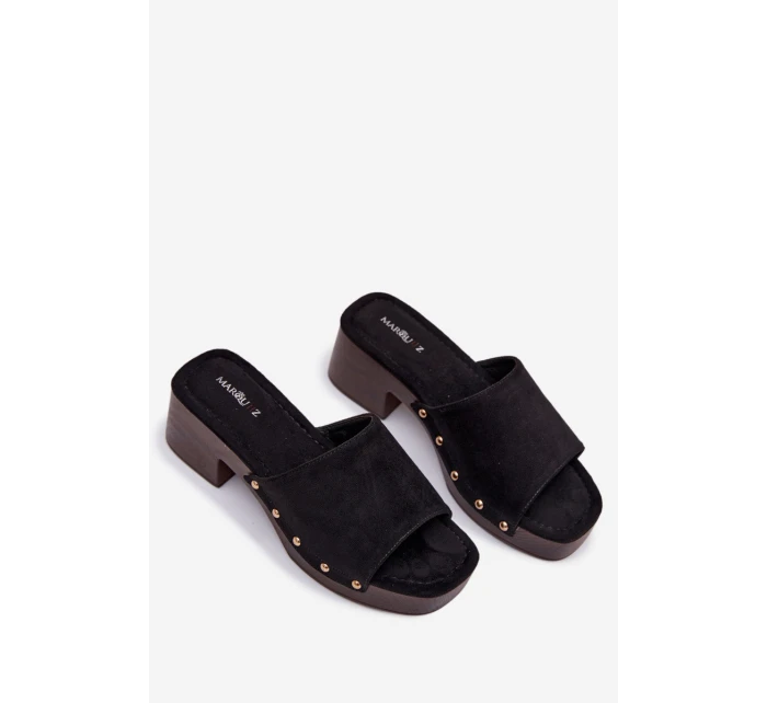 Dámské sandály na klíně s zlatými přezkami Černé Davessa