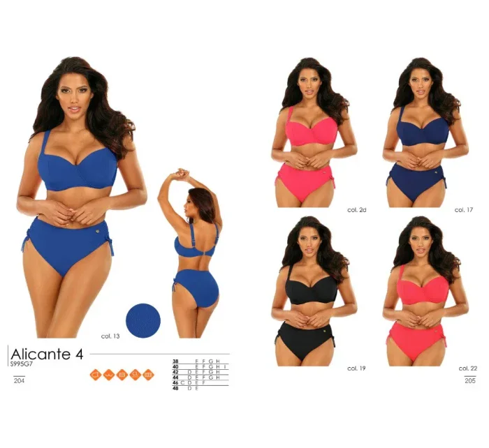 Dámské dvoudílné plavky S995G7 2d Alicante 4 tmavě růžová - Self