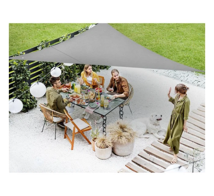 ZAHRADNÍ SLUNEČNÍK TROJÚHELNÍK 3X3X3M ŠEDÝ