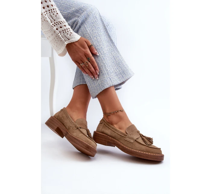 Dámské Semišové Mokasíny S D&A Hnědé model 21660223 - S.Barski Dámské Semišové Mokasíny S D&A Hnědé model 21660223 - S.Barski