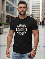 Pánské tričko s potiskem motorky černé FashionStreet NX5007R