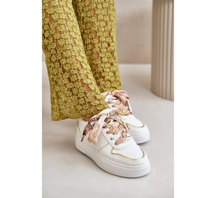 Dámské Tenisky Na Platformě S Dekorativním Šněrováním Bílé Mistra Dámské Tenisky Na Platformě S Dekorativním Šněrováním Bílé Mistra