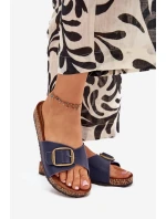 Dámské Sandály Na Korkové Platformě S Přezkou Modré model 21704214 - Boto Dámské Sandály Na Korkové Platformě S Přezkou Modré model 21704214 - Boto