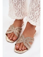 Dámské ploché zlaté pantofle model 22031979 - Boto