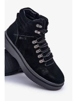 Semišové pánské zateplené trapery Big Star OO174187 černé Semišové pánské zateplené trapery Big Star OO174187 černé