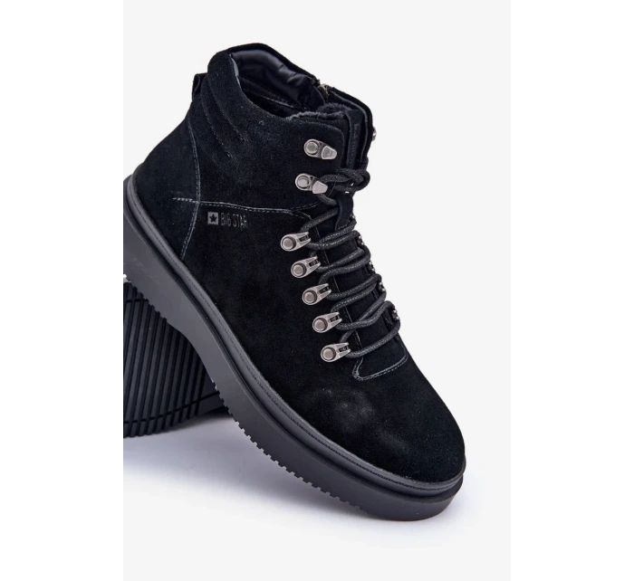 Semišové pánské zateplené trapery Big Star OO174187 černé Semišové pánské zateplené trapery Big Star OO174187 černé