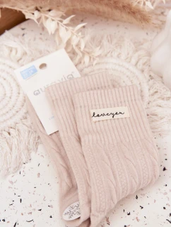 Teplé dámské ponožky s vlnou – béžové