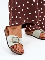 Dámské pantofle WD299 Zelená s hnědou - Lavie