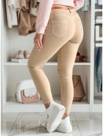 Dámské džínové kalhoty CLARET s páskem ve světle hnědé barvě FashionStreet UY2455