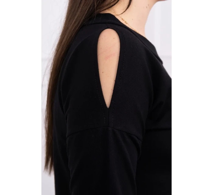 Šaty s potiskem model 18744034 černé - K-Fashion Šaty s potiskem model 18744034 černé - K-Fashion