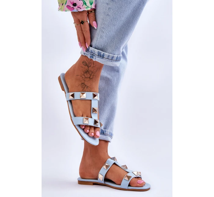 Dámské pantofle s velkými cvočky Modrý Mercure Dámské pantofle s velkými cvočky Modrý Mercure