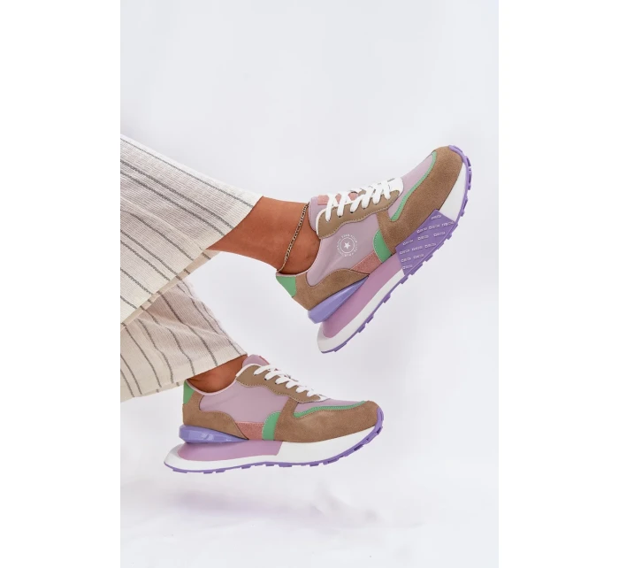 Dámské semišové tenisky na platformě Big Star – růžové Dámské semišové tenisky na platformě Big Star – růžové